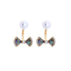 Goldtone Multi Colored Bow Earrings