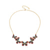 Goldtone Multi Colored Butterflies Necklace - White