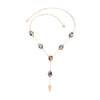 Goldtone Multi Colored Chain Drop Necklace - White