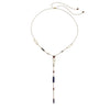 Goldtone Multi Colored Chain Drop Necklace - White