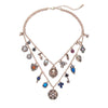 Goldtone Multi Colored Charmed Layered Necklace - White