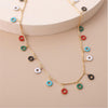 Goldtone Multi Colored Circular Charm Necklace - White