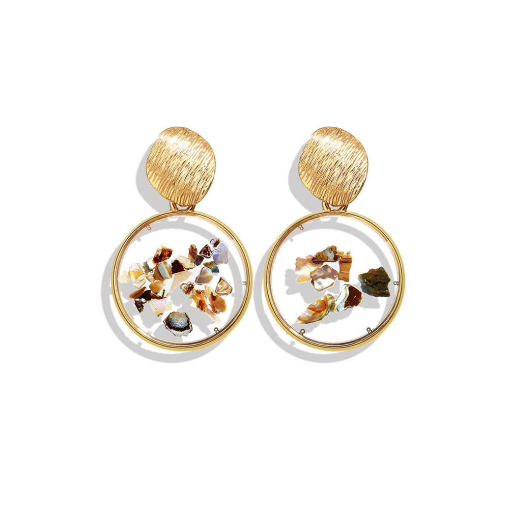 Goldtone Multi Colored Circular Earrings