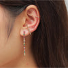 Goldtone Multi Colored Crystal Set Of 3 Earrings And Ear Cuff