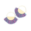 Goldtone Multi Colored Half Circle Tasseled Earrings