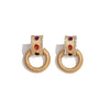 Goldtone Multi Colored Hoop Earrings