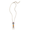 Goldtone Multi Colored Long Necklace - White