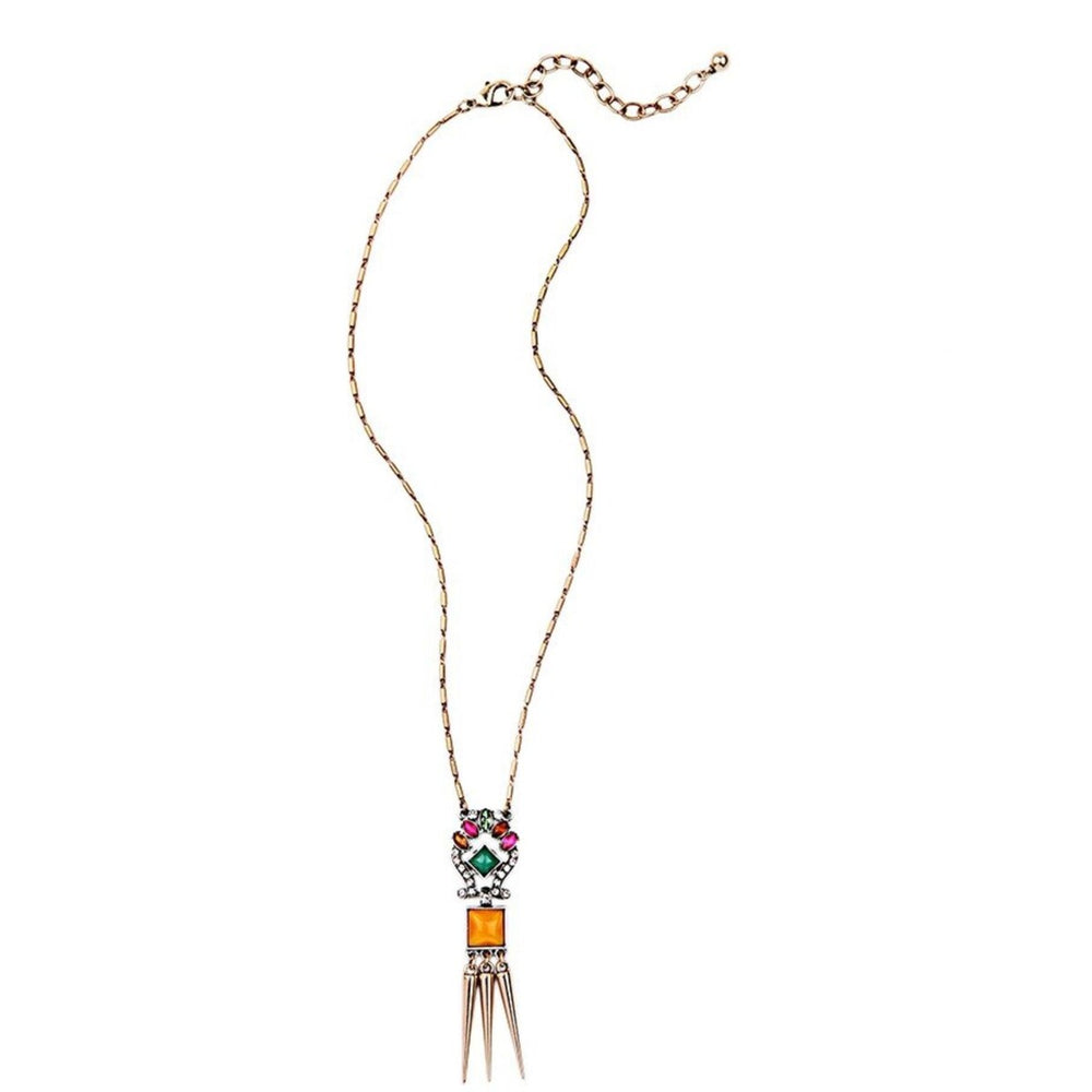 Goldtone Multi Colored Long Necklace - White