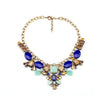 Goldtone Multi Colored Statement Necklace - White