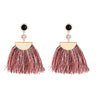 Goldtone Multi Colored Tassel Earrings