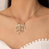 Goldtone Multi-bar Necklace - White