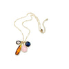 Goldtone Necklace With Multi Colored Geometric Crystals - White