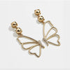 Goldtone Open Butterfly Drop Earrings