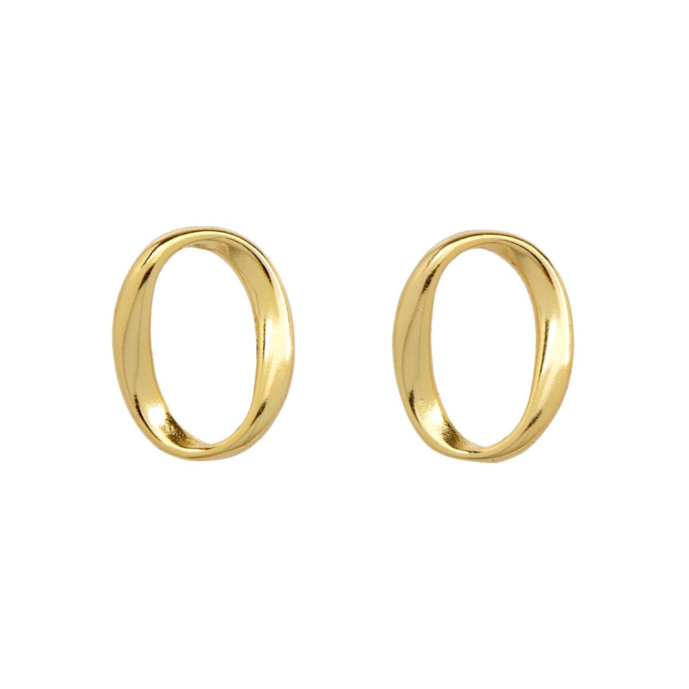 Goldtone Open Circle Stud Earrings