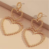 Goldtone Open Heart Drop Earrings