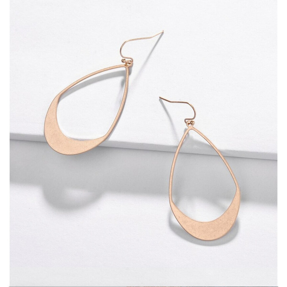 Goldtone Open Oval Drop Earrings