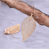 Goldtone Openwork Leaf Drop Earrings