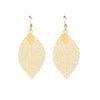 Goldtone Openwork Leaf Drop Earrings