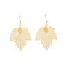 Goldtone Openwork Leaf Drop Earrings