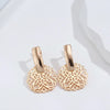 Goldtone Openwork Ornate Circular Drop Stud Earrings