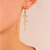 Goldtone Openwork Rose Drop Earrings