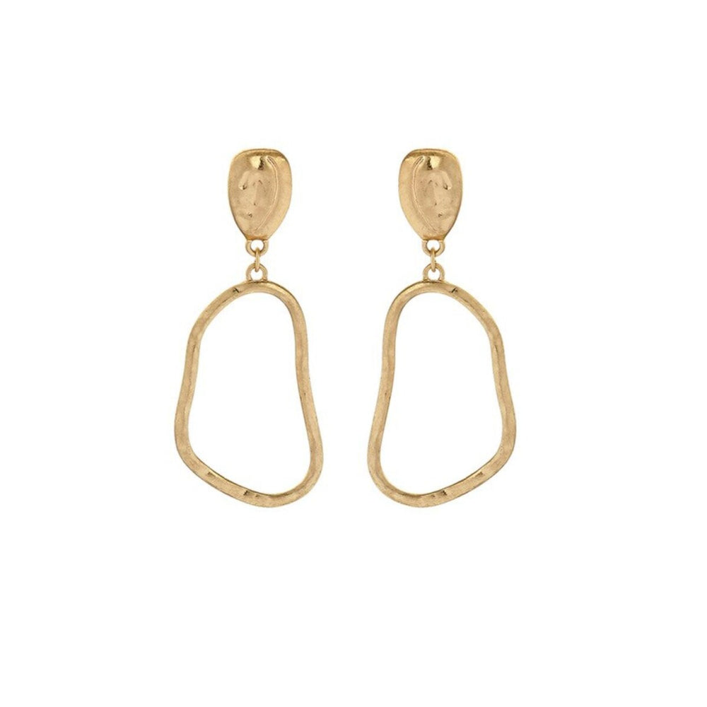 Goldtone Organic Open Drop Earrings