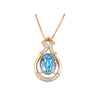 Goldtone Oval Crystal Ornate Pendant Necklace - White