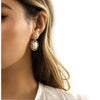 Goldtone Oval Imitation Pearl Drop Earrings