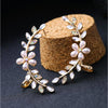 Goldtone Pearl Flower Ear Climber