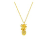 Goldtone Pineapple Necklace - White