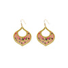 Goldtone Pink Drop Earrings