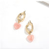 Goldtone Pink Heart Drop Earrings