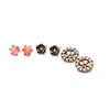 Goldtone Pink Rose Stud Set