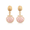 Goldtone Pink Shell Drop Earrings