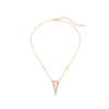 Goldtone Pink Triangular Pendant Necklace - White