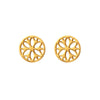 Goldtone Plated Sterling Silver Circular Floral Stud Earrings