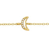 Goldtone Plated Sterling Silver Cubic Zirconia Crescent Moon Bracelet - Clear