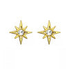 Goldtone Plated Sterling Silver Cubic Zirconia Star Stud Earrings