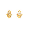 Goldtone Plated Sterling Silver Hamsa Stud Earrings