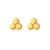 Goldtone Plated Sterling Silver Honeycomb Stud Earrings