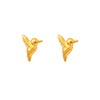 Goldtone Plated Sterling Silver Hummingbird Stud Earrings