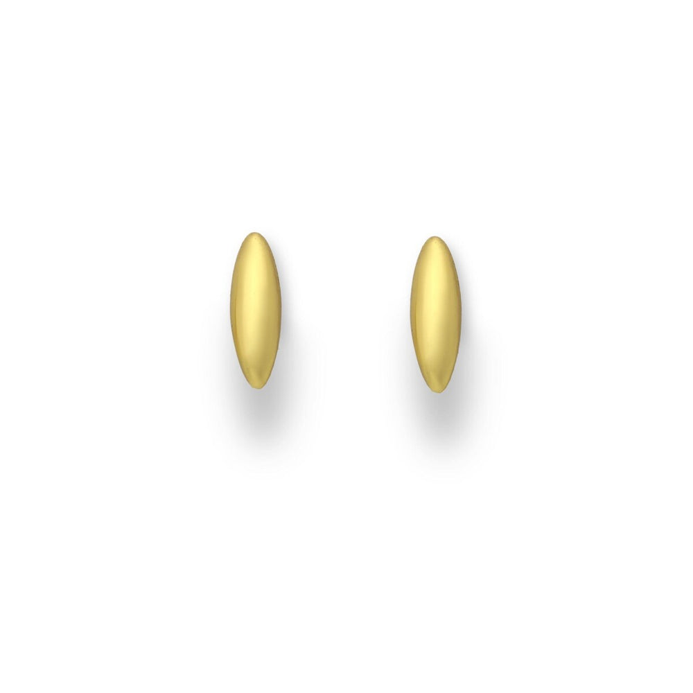 Goldtone Plated Sterling Silver Oval Stud Earrings