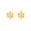 Goldtone Plated Sterling Silver Snowflake Stud Earrings