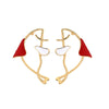 Goldtone Red Fish Stud Earrings