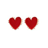 Goldtone Red Heart Earrings