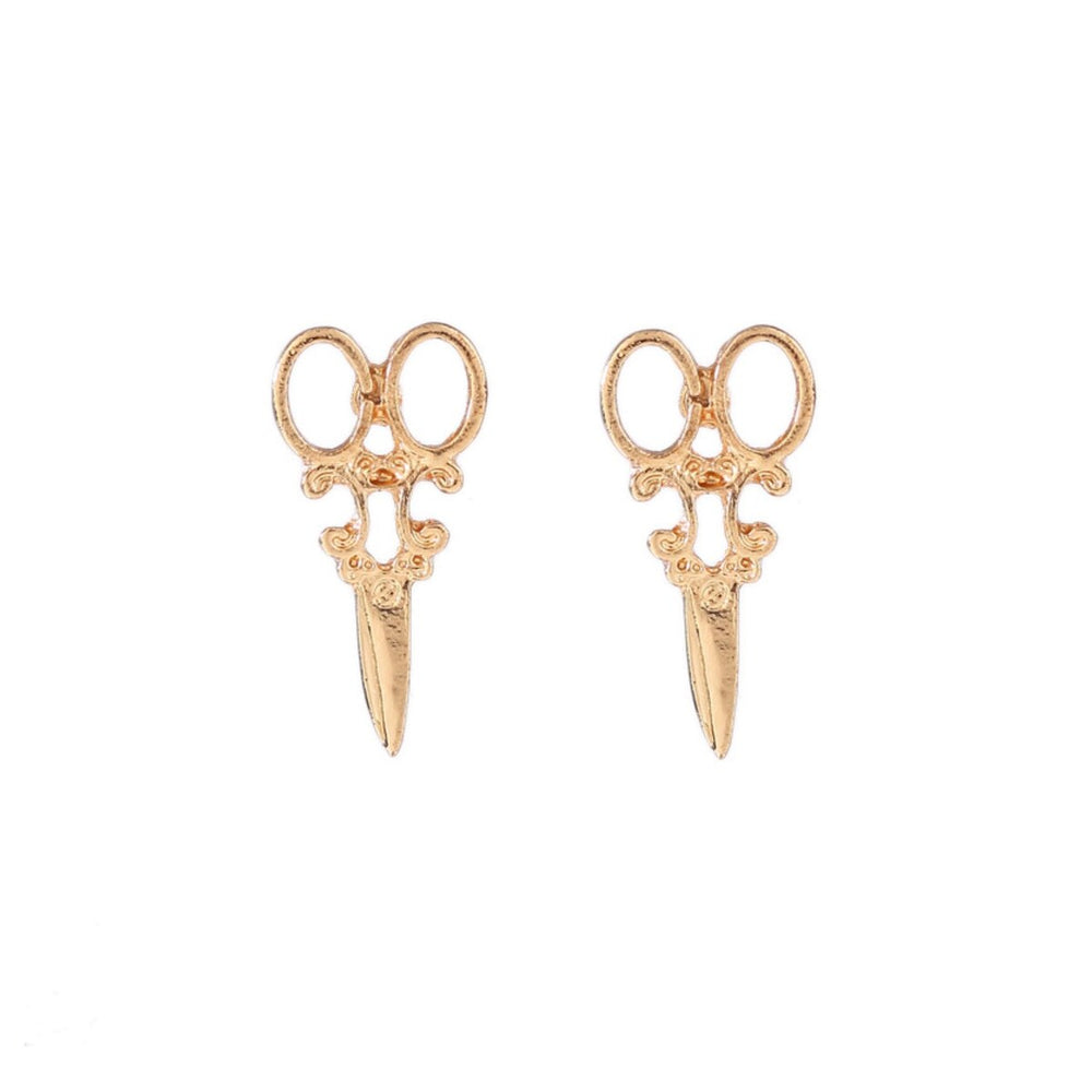 Goldtone Scissor Stud Earrings