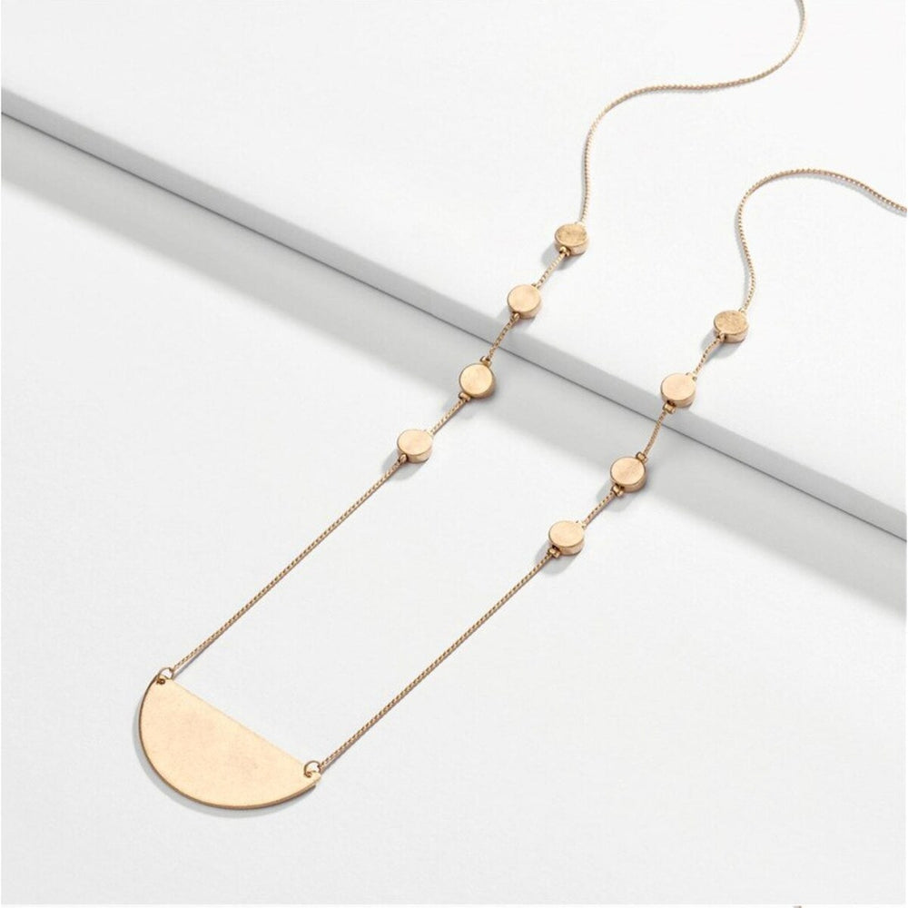 Goldtone Semi-circle Necklace - White