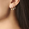 Goldtone Set Of 3 Star Huggie Hoop Earrings