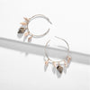 Goldtone Shell Charmed Hoop Earrings