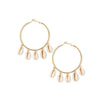 Goldtone Shell Hoop Earrings